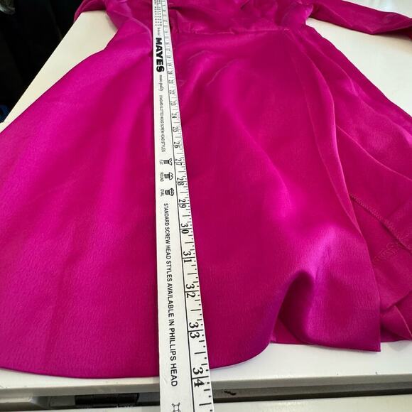 Taylor Wrap Dress Long Sleeve Magenta Pink Size 4 - Picture 13 of 14